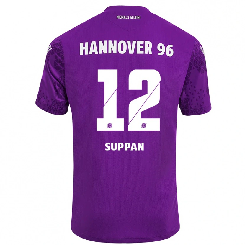 Danxen Mujer Camiseta Jannik Suppan #12 Blanco Púrpura Portero Equipación 2025/26 La Camisa