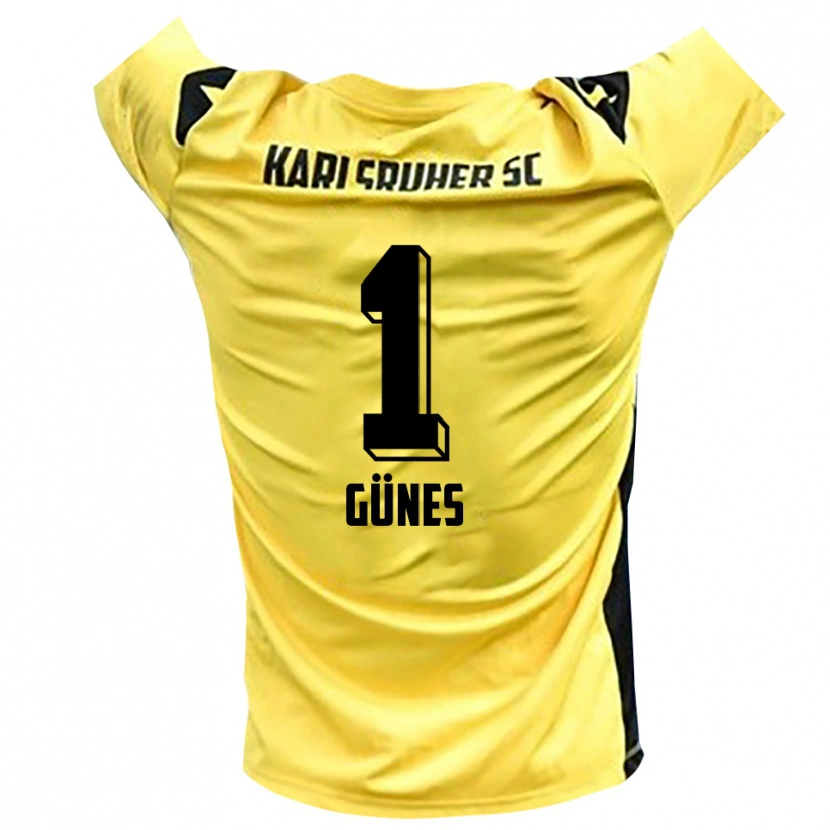 Danxen Mujer Camiseta Kamil Günes #1 Negro Amarillo Portero Equipación 2025/26 La Camisa