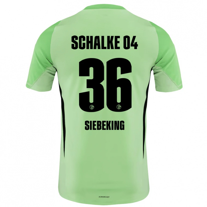 Danxen Mujer Camiseta Johannes Siebeking #36 Negro Verde Claro Portero Equipación 2025/26 La Camisa