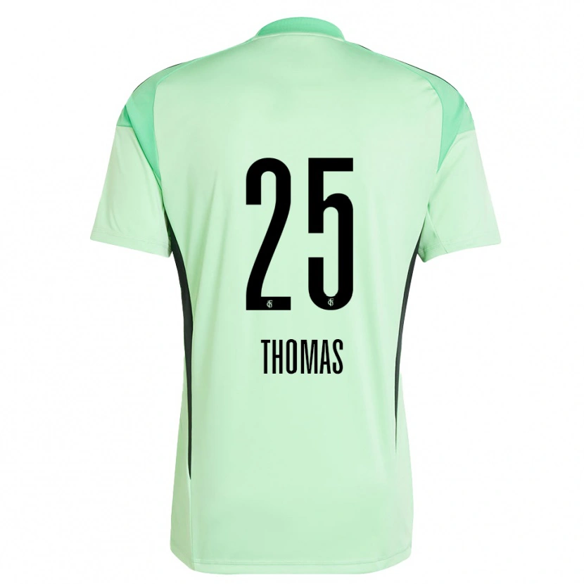 Danxen Mujer Camiseta Jakob Thomas #25 Negro Verde Claro Portero Equipación 2025/26 La Camisa