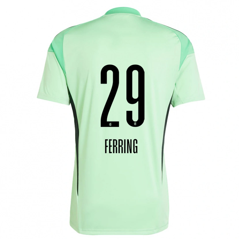 Danxen Mujer Camiseta Johannes Ferring #29 Negro Verde Claro Portero Equipación 2025/26 La Camisa