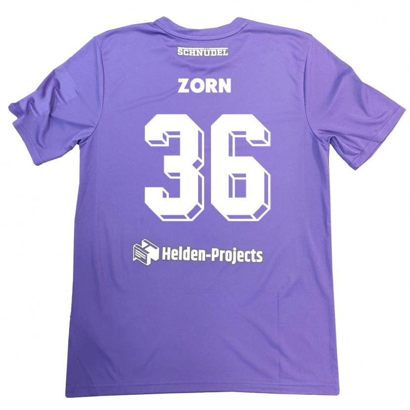 Danxen Mujer Camiseta Emil Zorn #36 Blanco Púrpura Portero Equipación 2025/26 La Camisa