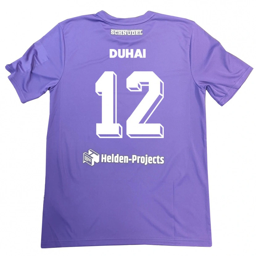 Danxen Mujer Camiseta Konstantin Duhai #12 Blanco Púrpura Portero Equipación 2025/26 La Camisa