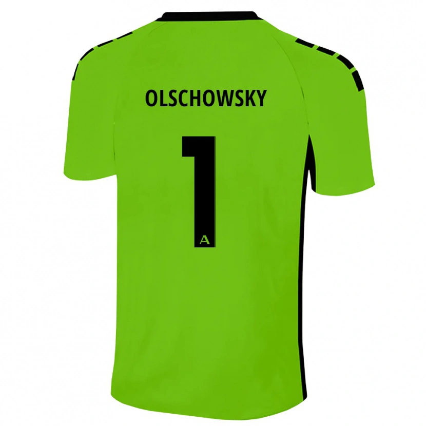 Danxen Mujer Camiseta Jan Olschowsky #1 Negro Verde Césped Portero Equipación 2025/26 La Camisa