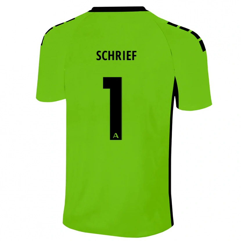 Danxen Mujer Camiseta Moritz Schrief #1 Negro Verde Césped Portero Equipación 2025/26 La Camisa