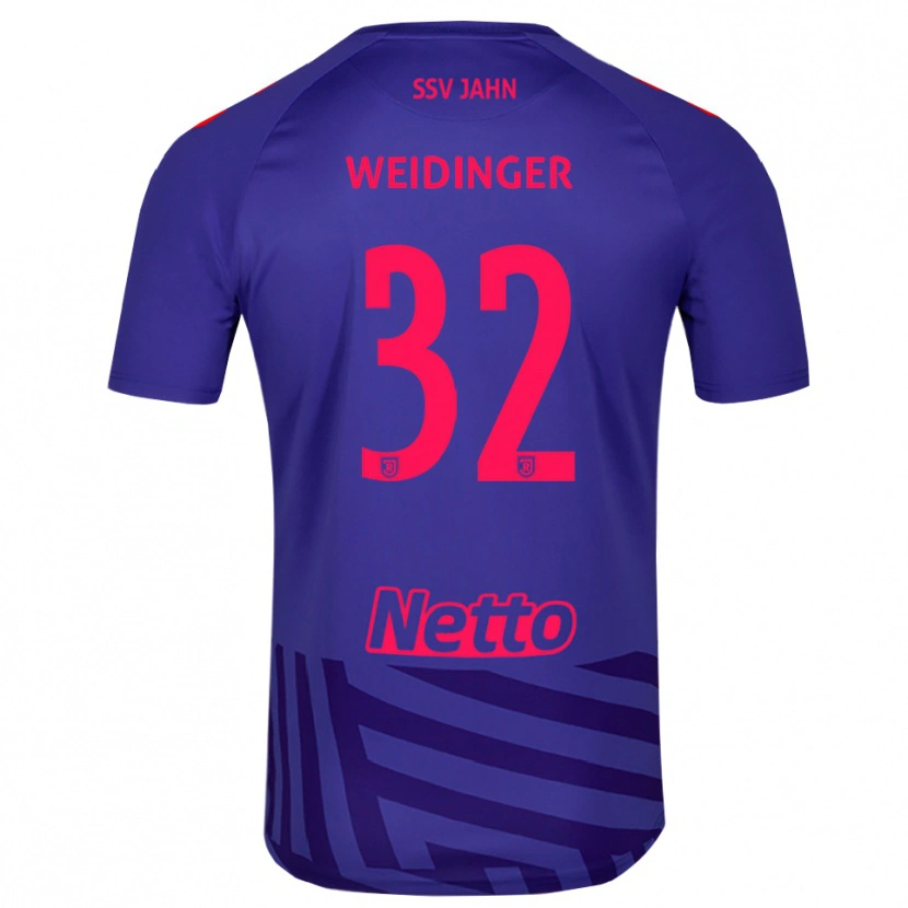 Danxen Mujer Camiseta Alexander Weidinger #32 Rojo Azul Real Portero Equipación 2025/26 La Camisa