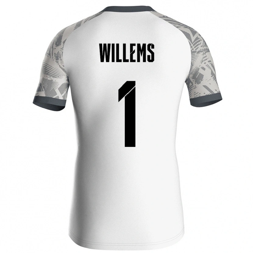 Danxen Mujer Camiseta Leon Willems #1 Blanco Gris Portero Equipación 2025/26 La Camisa
