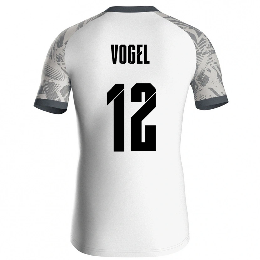 Danxen Mujer Camiseta Colin Vogel #12 Blanco Gris Portero Equipación 2025/26 La Camisa