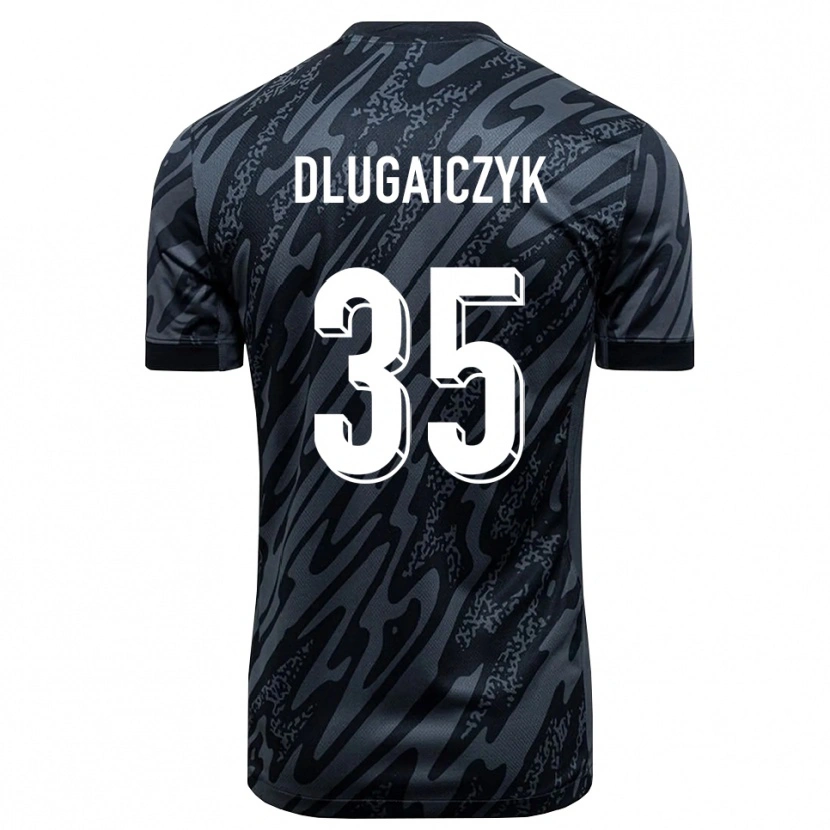 Danxen Mujer Camiseta Alexander Dlugaiczyk #35 Negro Gris Portero Equipación 2025/26 La Camisa