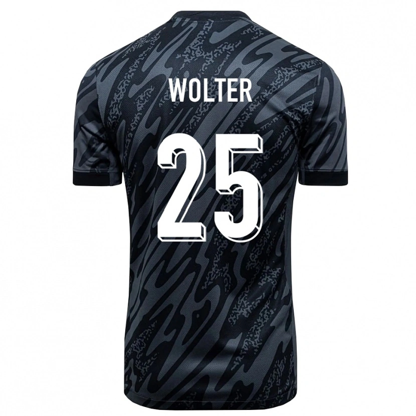 Danxen Mujer Camiseta Fynn Wolter #25 Negro Gris Portero Equipación 2025/26 La Camisa