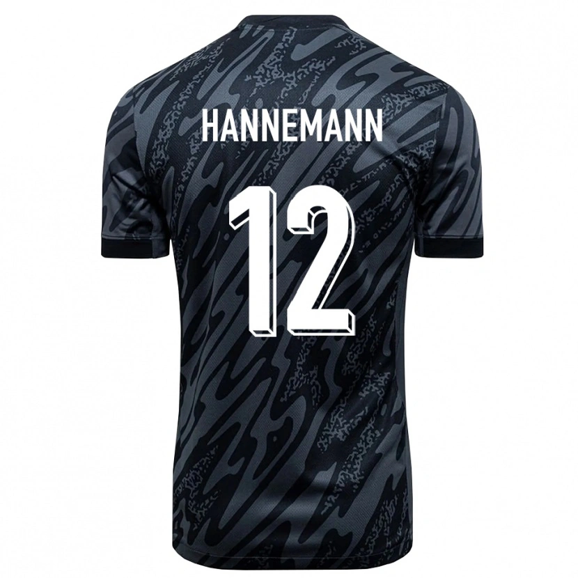 Danxen Mujer Camiseta Sören Hannemann #12 Negro Gris Portero Equipación 2025/26 La Camisa