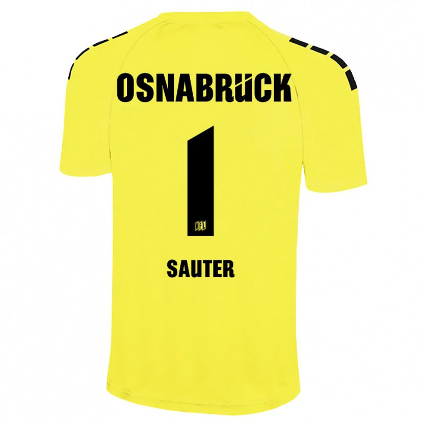 Danxen Mujer Camiseta Niklas Sauter #1 Negro Amarillo Portero Equipación 2025/26 La Camisa