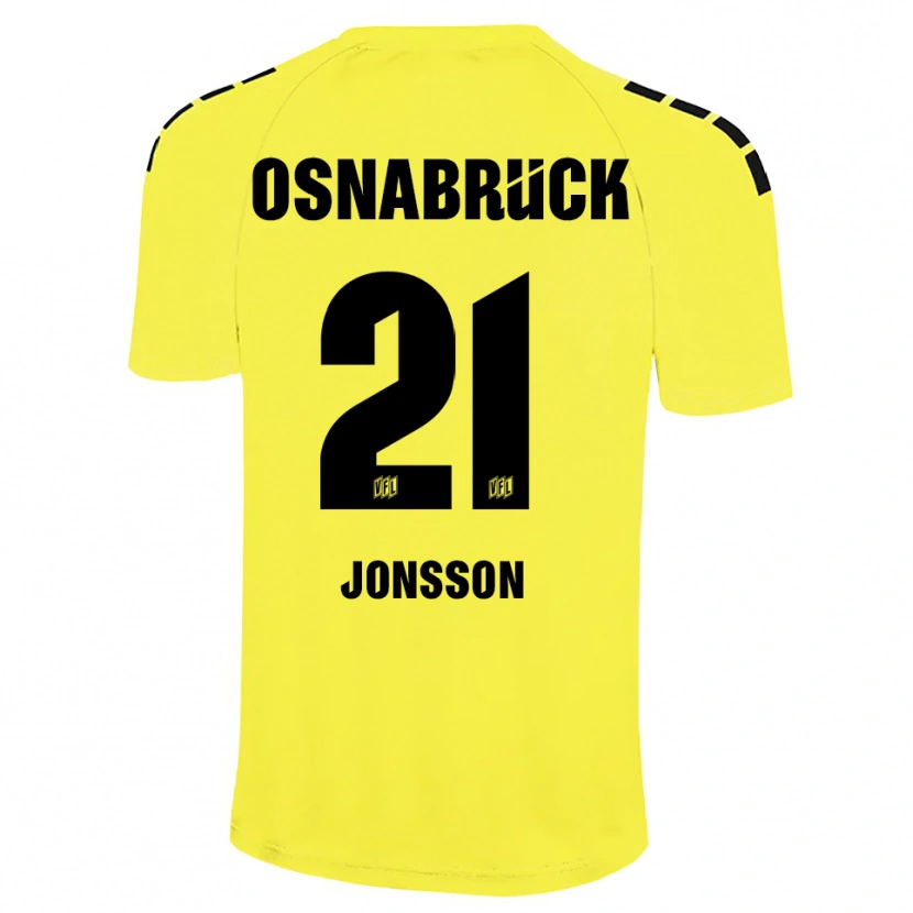 Danxen Mujer Camiseta Lukas Jonsson #21 Negro Amarillo Portero Equipación 2025/26 La Camisa