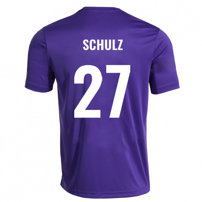 Danxen Mujer Camiseta Arne Schulz #27 Blanco Púrpura Portero Equipación 2025/26 La Camisa
