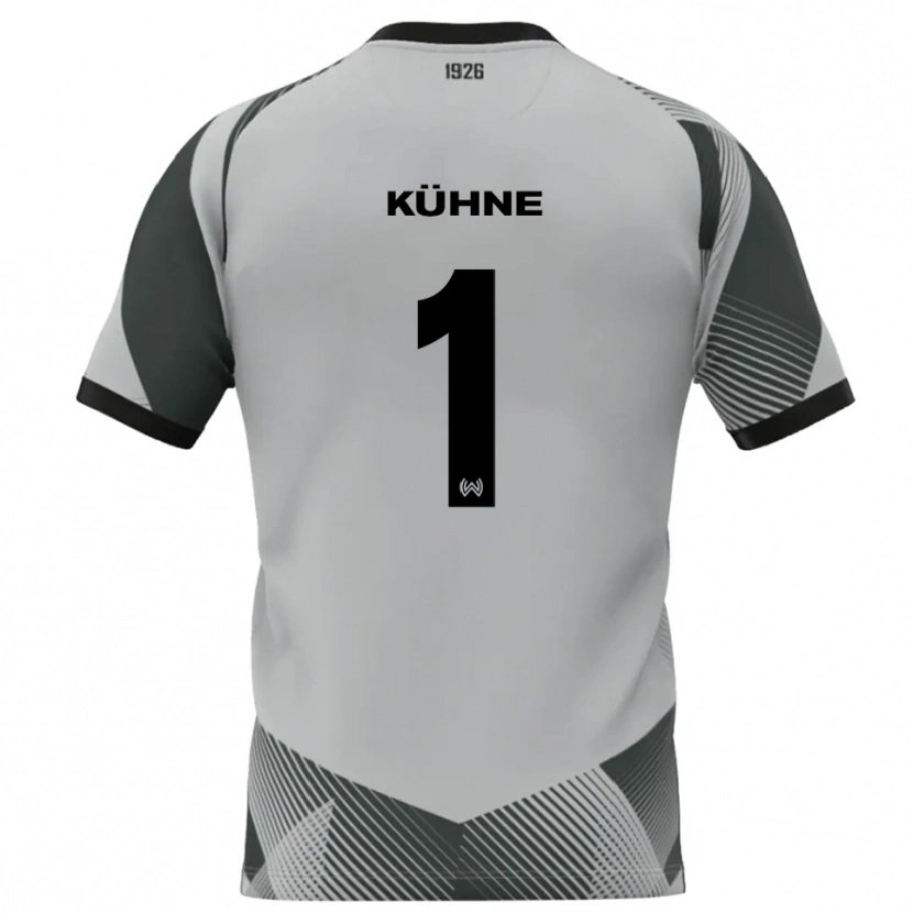 Danxen Mujer Camiseta Lars Kühne #1 Blanco Gris Claro Portero Equipación 2025/26 La Camisa