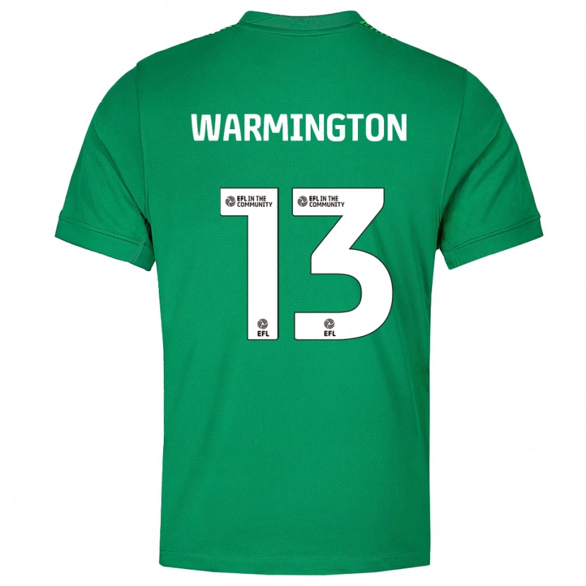 Danxen Mujer Camiseta Tyrese Warmington #13 Verde Blanco Portero Equipación 2025/26 La Camisa