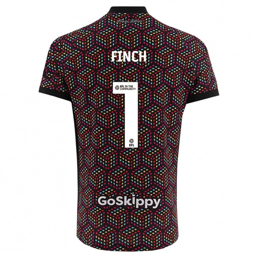 Danxen Mujer Camiseta Isaac Finch #1 Negro Blanco Portero Equipación 2025/26 La Camisa