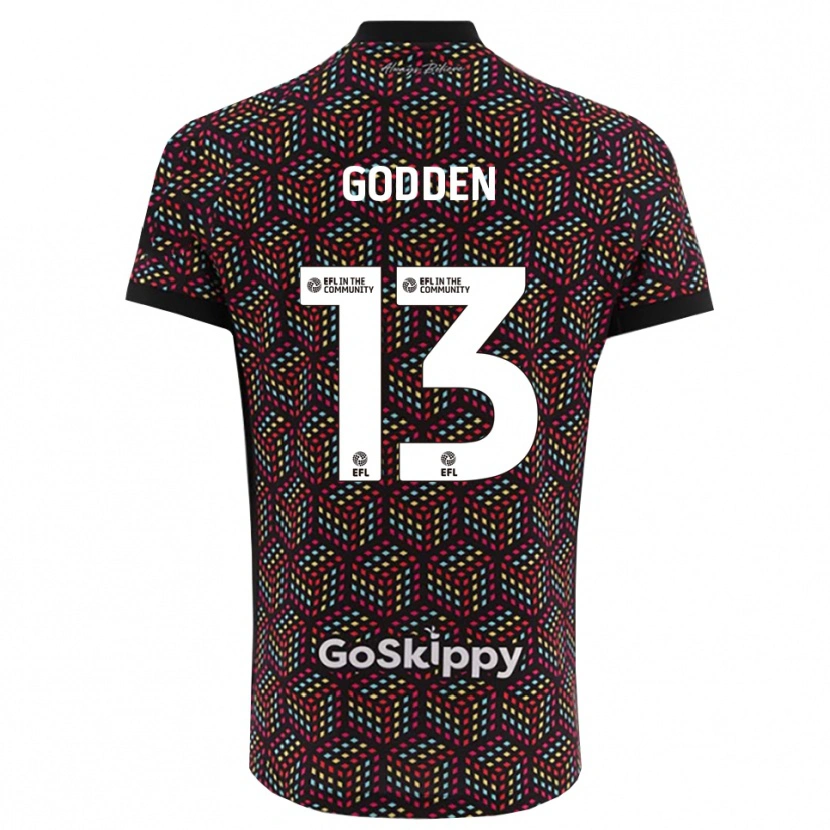 Danxen Mujer Camiseta Freddie Godden #13 Negro Blanco Portero Equipación 2025/26 La Camisa