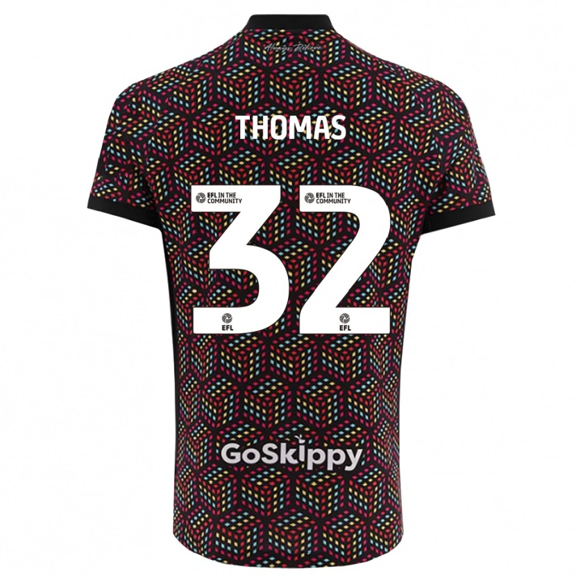 Danxen Mujer Camiseta Lewis Thomas #32 Negro Blanco Portero Equipación 2025/26 La Camisa