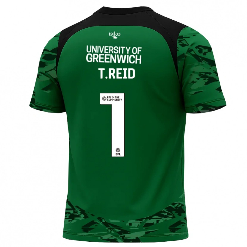 Danxen Mujer Camiseta Tommy Reid #1 Verde Negro Portero Equipación 2025/26 La Camisa