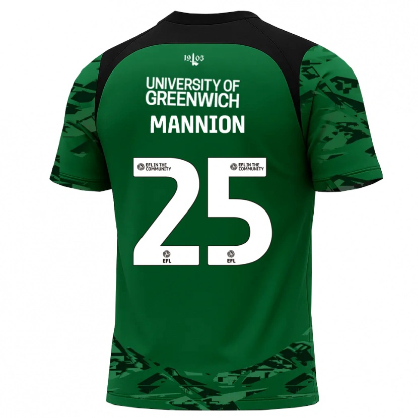 Danxen Mujer Camiseta Will Mannion #25 Verde Negro Portero Equipación 2025/26 La Camisa