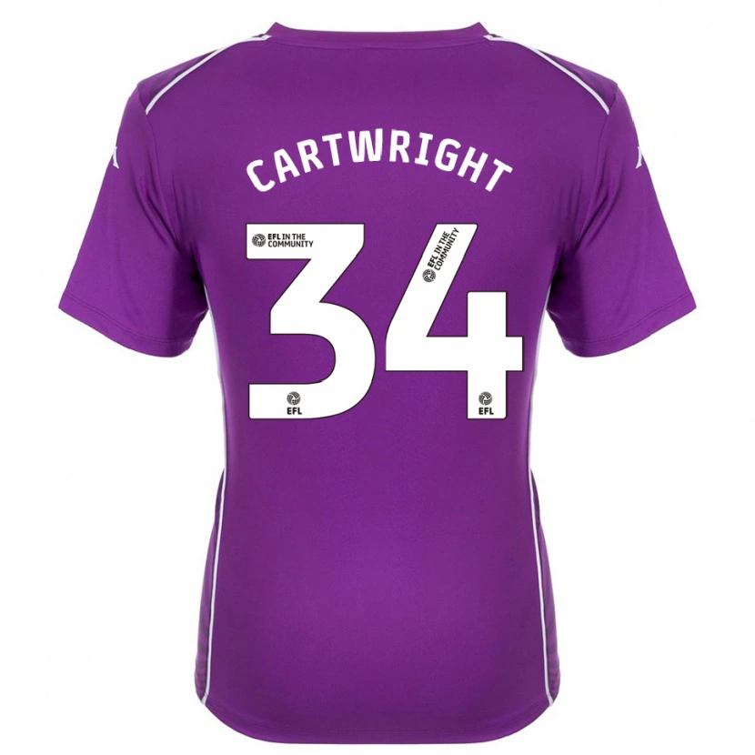 Danxen Mujer Camiseta Harvey Cartwright #34 Morado Blanco Portero Equipación 2025/26 La Camisa