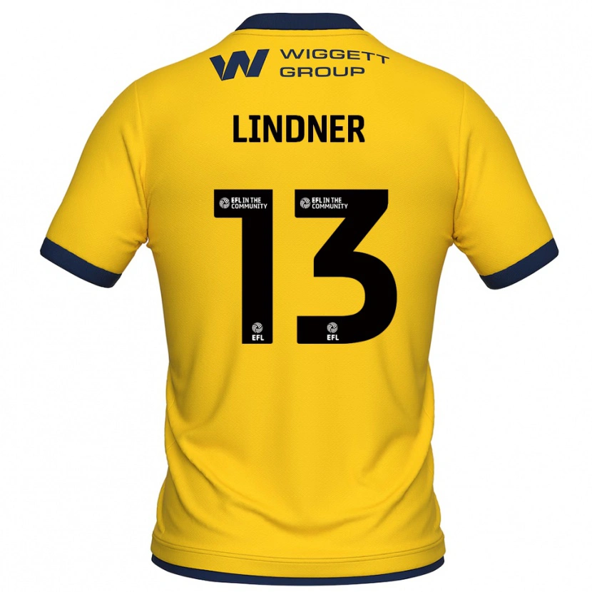 Danxen Mujer Camiseta Caspar Lindner #13 Amarillo Negro Portero Equipación 2025/26 La Camisa