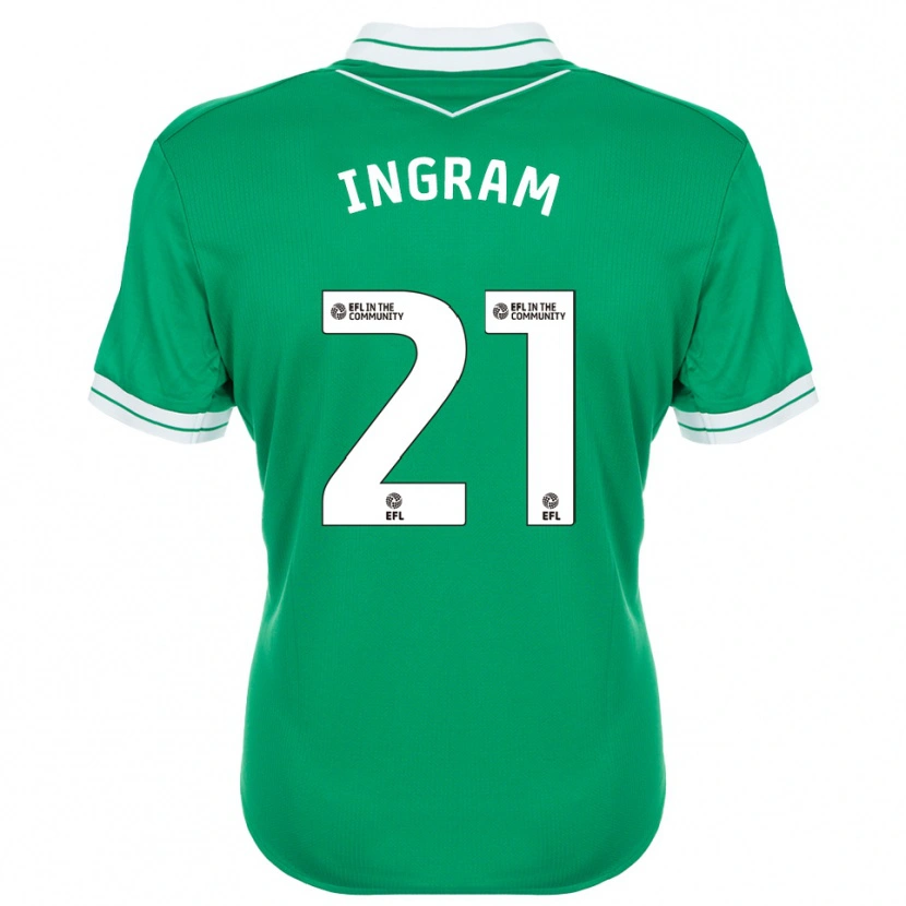 Danxen Mujer Camiseta Matt Ingram #21 Verde Blanco Portero Equipación 2025/26 La Camisa