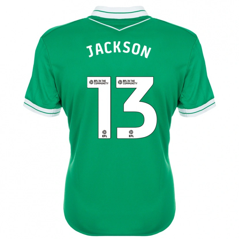 Danxen Mujer Camiseta Will Jackson #13 Verde Blanco Portero Equipación 2025/26 La Camisa