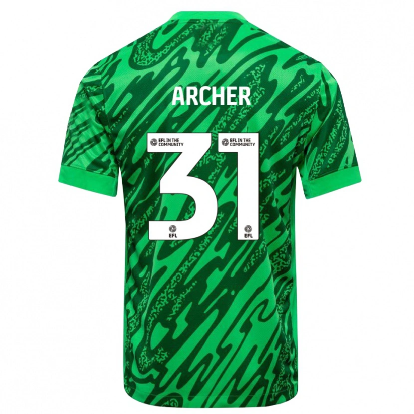 Danxen Mujer Camiseta Jordan Archer #31 Verde Bosque Portero Equipación 2025/26 La Camisa