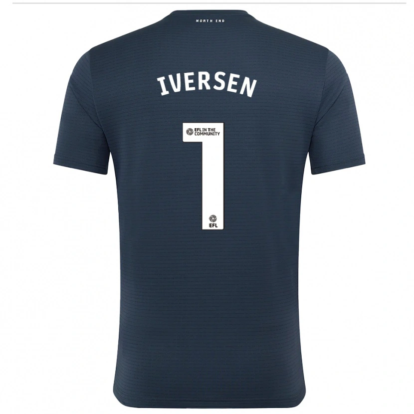 Danxen Mujer Camiseta Daniel Iversen #1 Negro Blanco Portero Equipación 2025/26 La Camisa