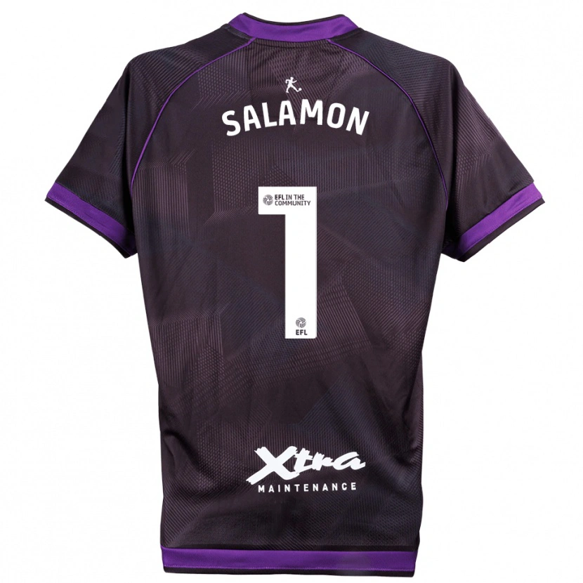 Danxen Mujer Camiseta Matteo Salamon #1 Morado Blanco Portero Equipación 2025/26 La Camisa