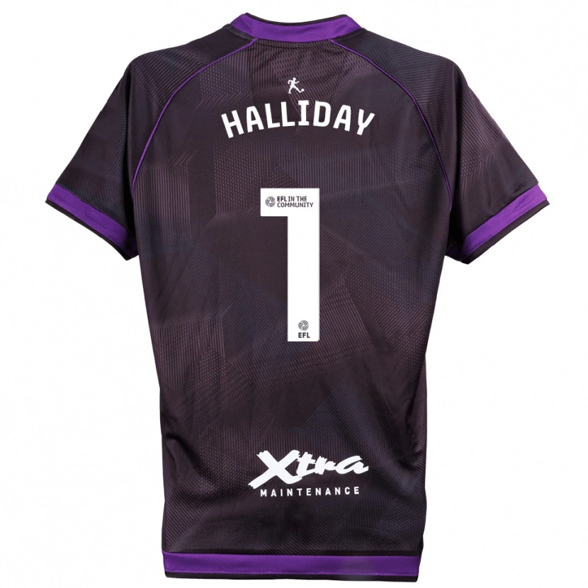 Danxen Mujer Camiseta Joel Halliday #1 Morado Blanco Portero Equipación 2025/26 La Camisa