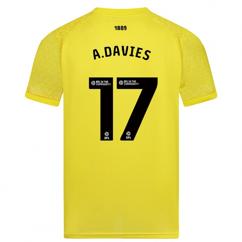 Danxen Mujer Camiseta Adam Davies #17 Negro Amarillo Portero Equipación 2025/26 La Camisa