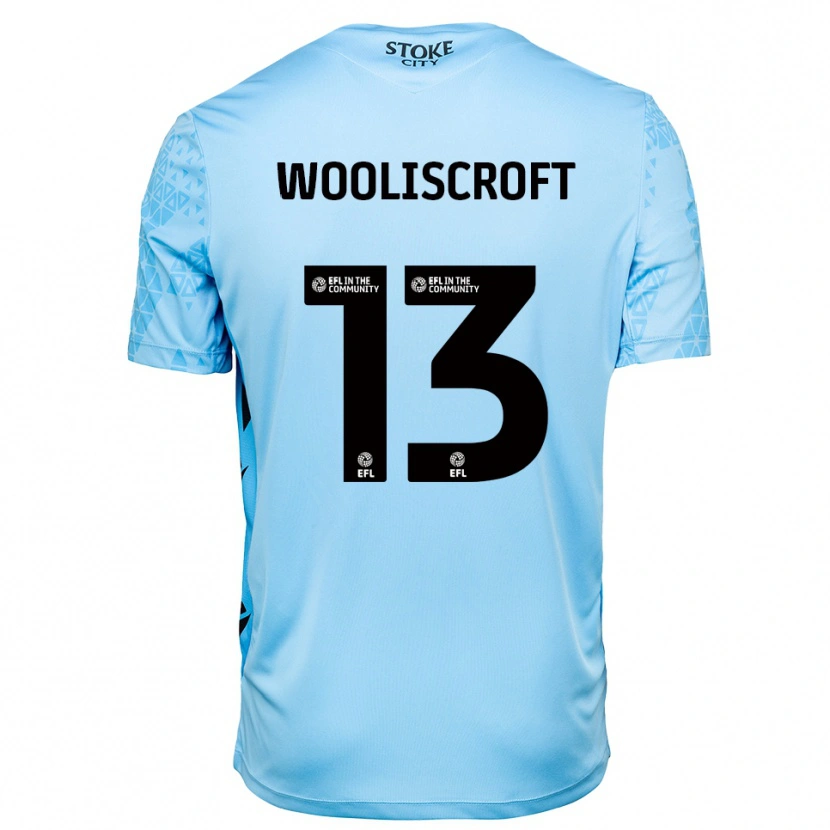 Danxen Mujer Camiseta Morgan Wooliscroft #13 Azul Cielo Negro Portero Equipación 2025/26 La Camisa