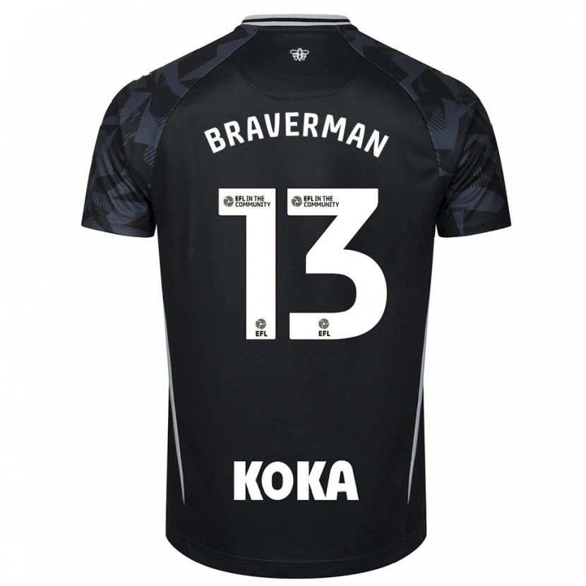 Danxen Mujer Camiseta Zack Braverman #13 Negro Azul Portero Equipación 2025/26 La Camisa