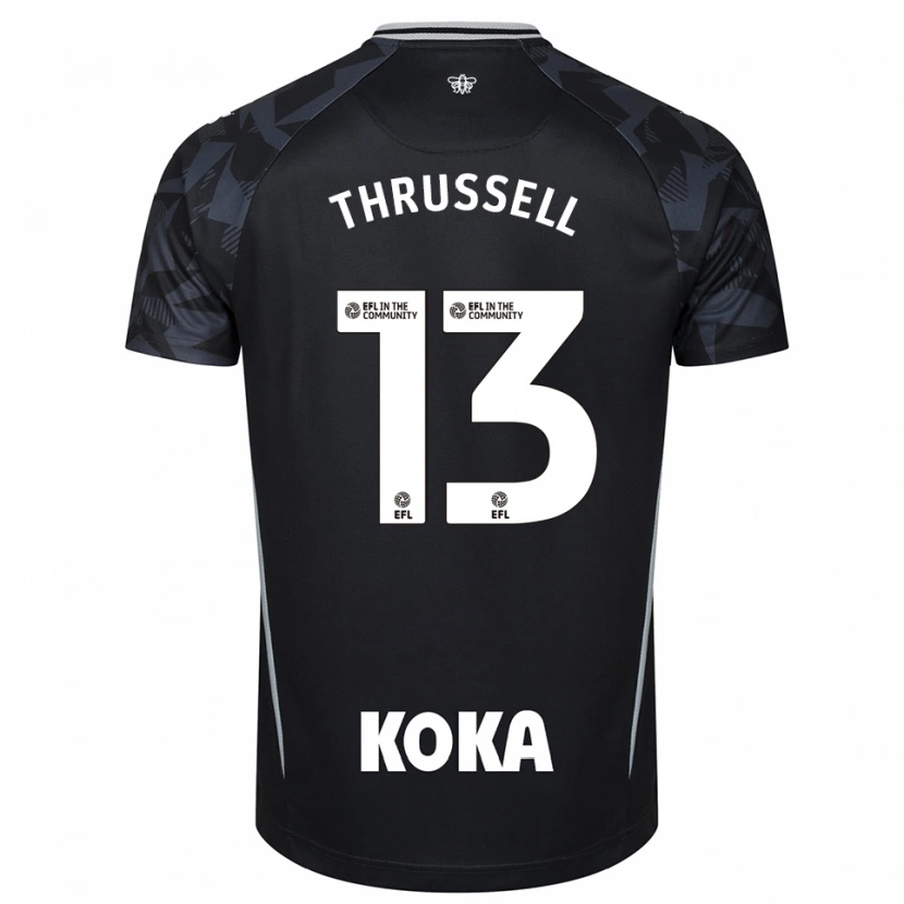 Danxen Mujer Camiseta Sebastian Thrussell #13 Negro Azul Portero Equipación 2025/26 La Camisa