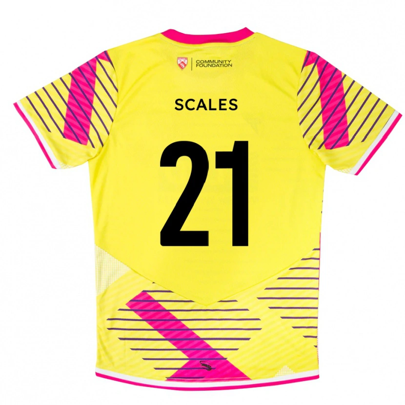Danxen Mujer Camiseta Alfie Scales #21 Rosa Amarillo Portero Equipación 2025/26 La Camisa