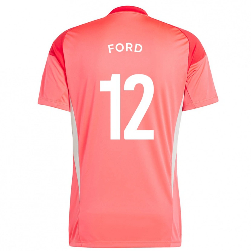 Danxen Mujer Camiseta Nathaniel Ford #12 Rojo Naranja Portero Equipación 2025/26 La Camisa