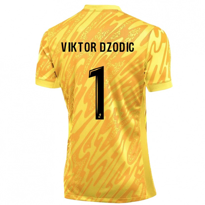 Danxen Mujer Camiseta Viktor Dzodic #1 Amarillo Naranja Portero Equipación 2025/26 La Camisa
