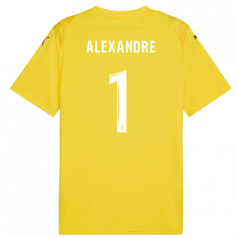 Danxen Mujer Camiseta Lou Alexandre #1 Blanco Amarillo Portero Equipación 2025/26 La Camisa