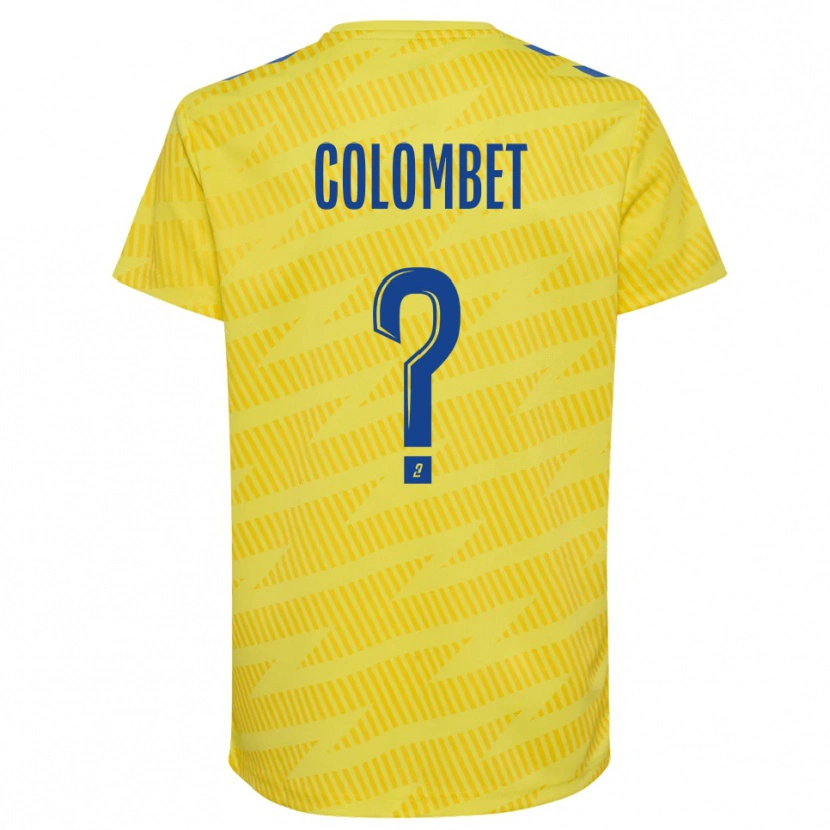Danxen Mujer Camiseta Alexis Colombet #0 Amarillo Azul Portero Equipación 2025/26 La Camisa