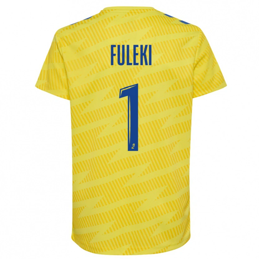 Danxen Mujer Camiseta Rafael Fuleki #1 Amarillo Azul Portero Equipación 2025/26 La Camisa