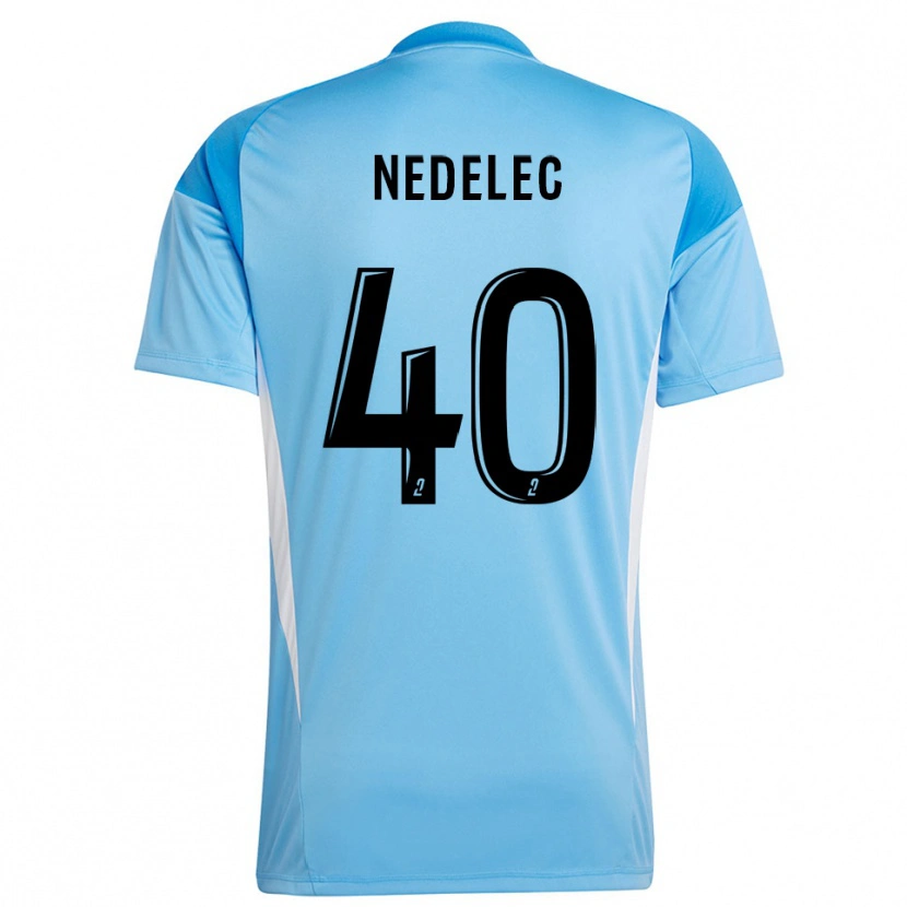 Danxen Mujer Camiseta Aymerick Nedelec #40 Blanco Azul Cielo Portero Equipación 2025/26 La Camisa