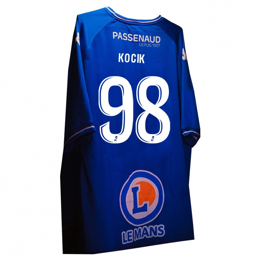 Danxen Mujer Camiseta Nicolas Kocik #98 Blanco Azul Real Portero Equipación 2025/26 La Camisa