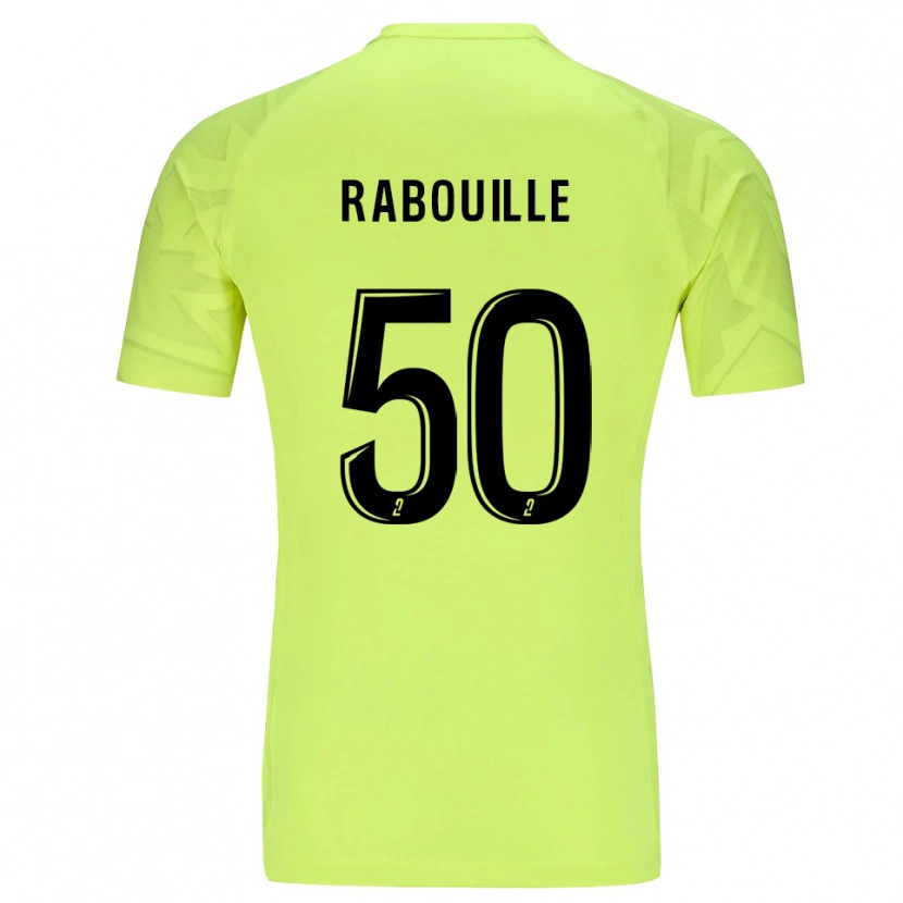 Danxen Mujer Camiseta Valentin Rabouille #50 Verde Neón Portero Equipación 2025/26 La Camisa