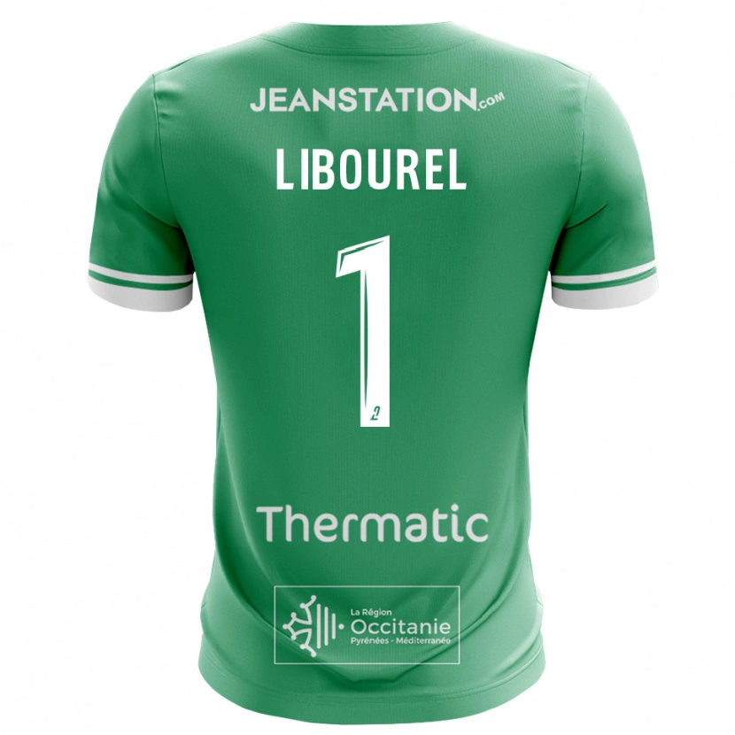 Danxen Mujer Camiseta Laurie Libourel #1 Verde Blanco Portero Equipación 2025/26 La Camisa