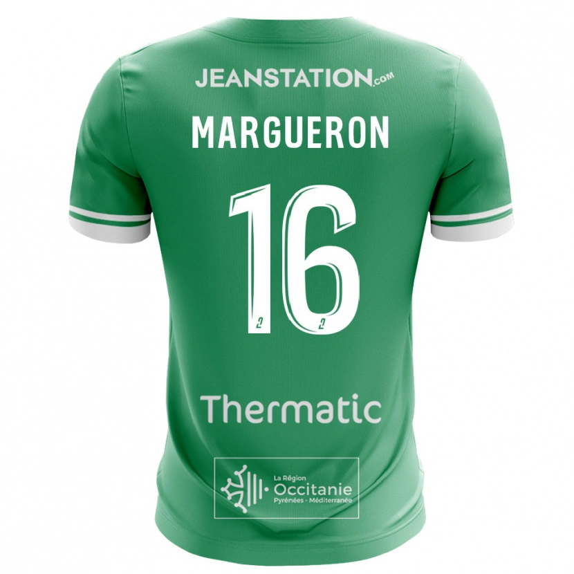 Danxen Mujer Camiseta Lucas Margueron #16 Verde Blanco Portero Equipación 2025/26 La Camisa