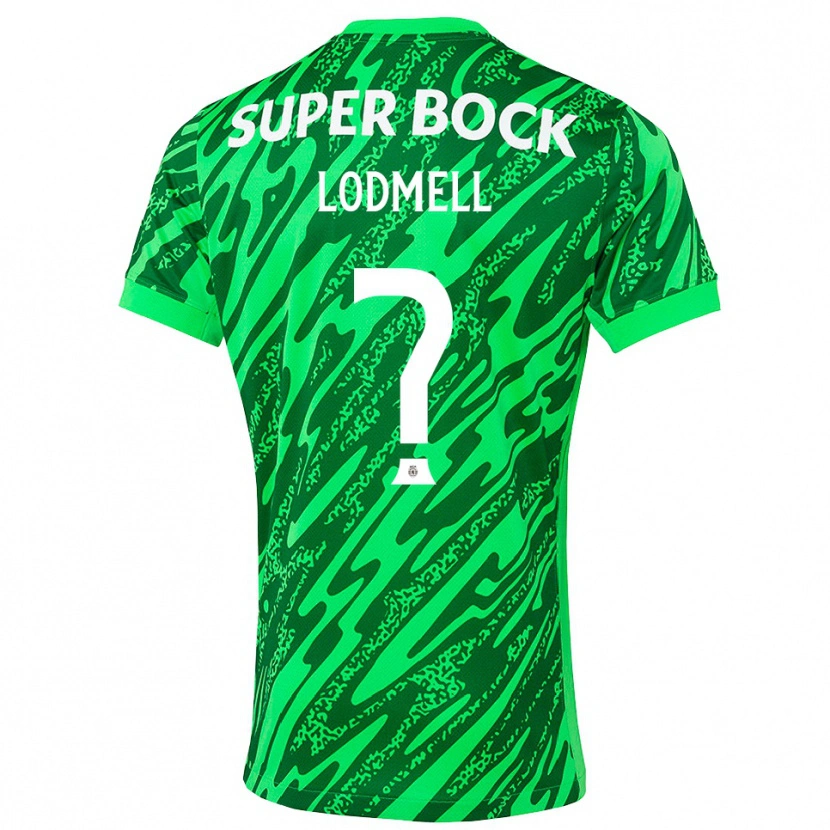 Danxen Mujer Camiseta William Lodmell #0 Verde Blanco Portero Equipación 2025/26 La Camisa