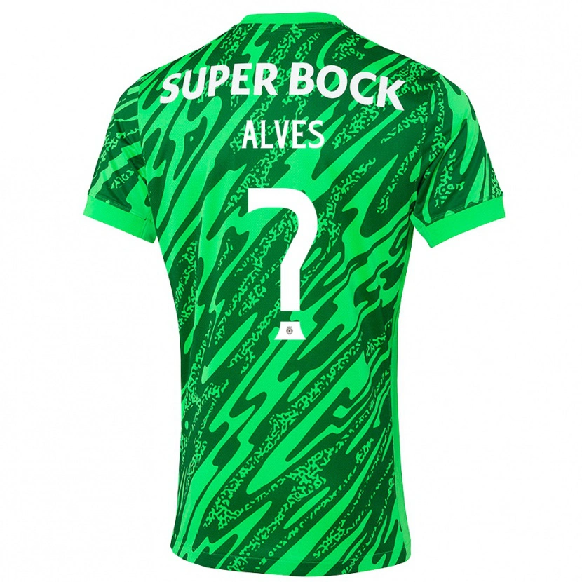 Danxen Mujer Camiseta Guilherme Alves #0 Verde Blanco Portero Equipación 2025/26 La Camisa